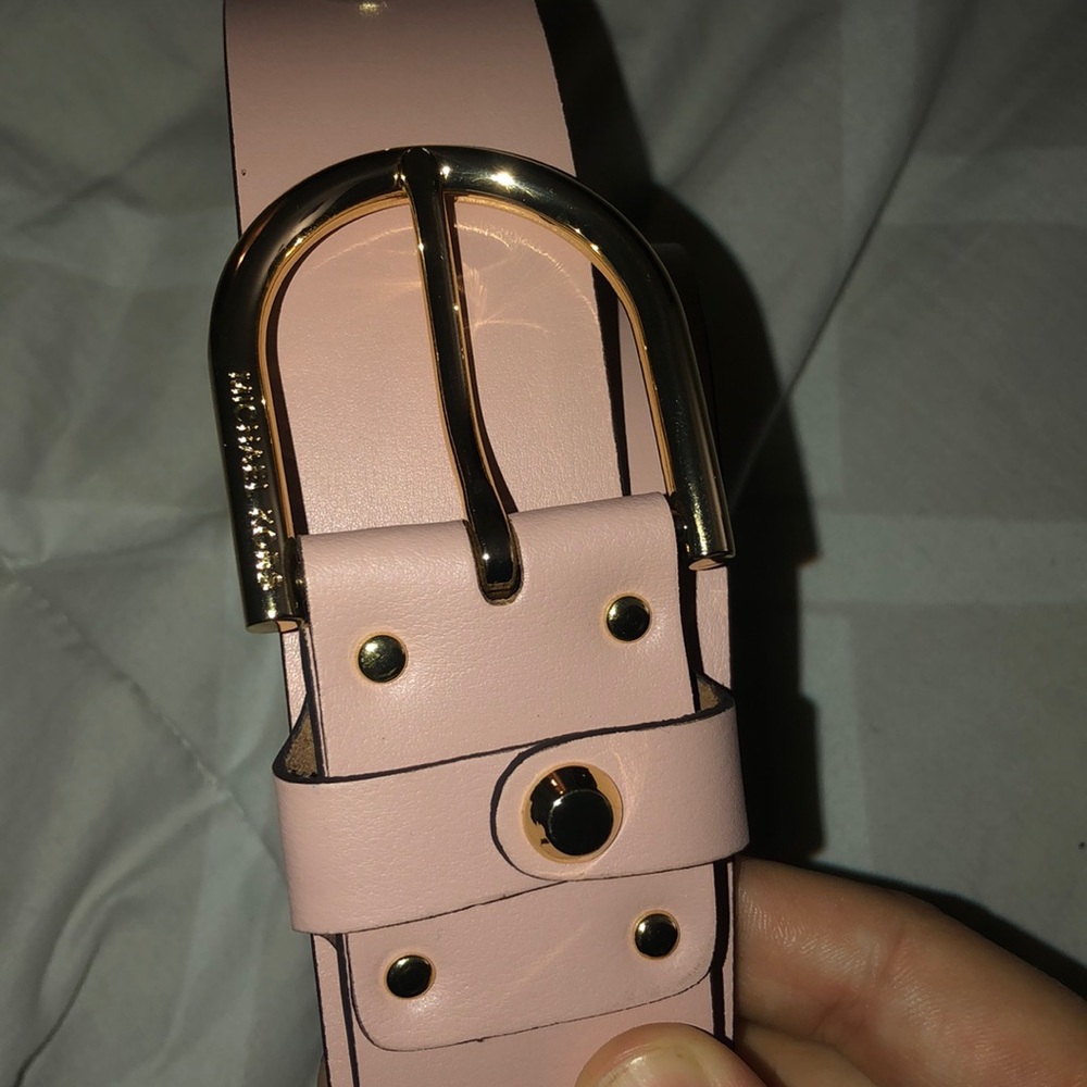 Michael Kors real leather light pink belt